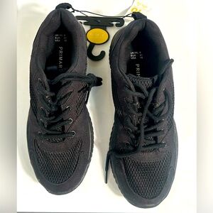 NWT PRIMARK BLACK SNEAKERS MADE FROME RECYCLED COTTON IN SIZE 10